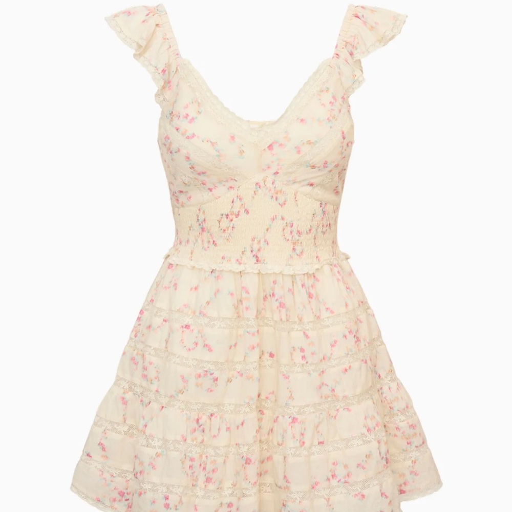 LoveShackFancy Finny Cotton Luna Rosa Fleur Mini Dress